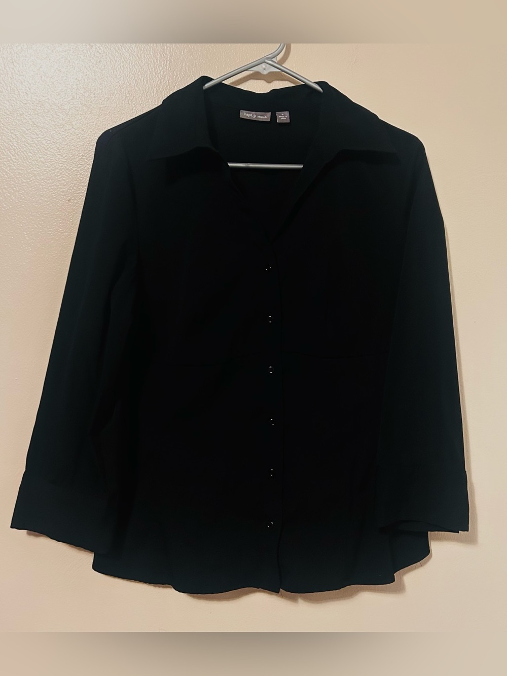 Apt. 9 Black Stretch Button-Down Shirt